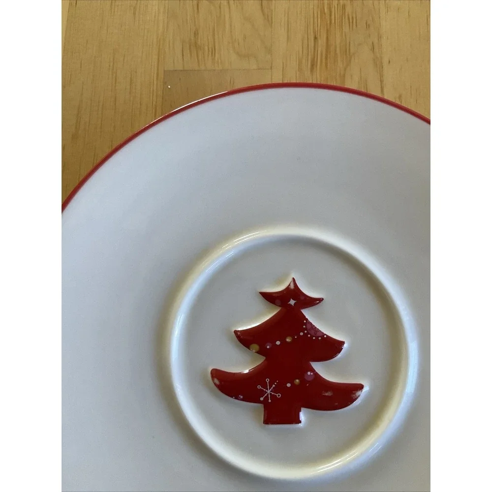 Starbucks Coffee Company Red Holiday 6.5 Inch‎ Saucer Plate Christmas Tree 2006